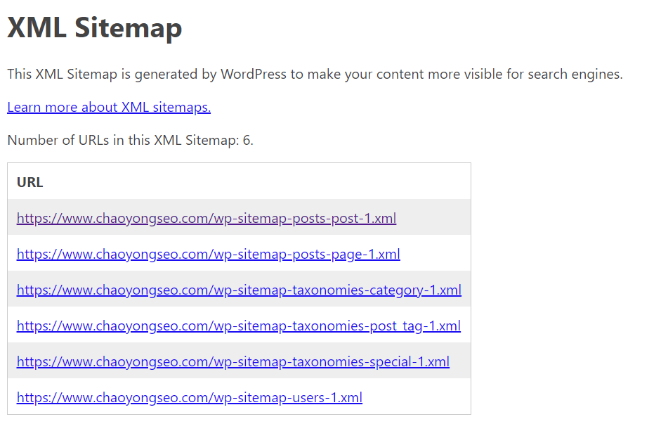 WordPress 5.5 中的网站地图 Sitemap 功能